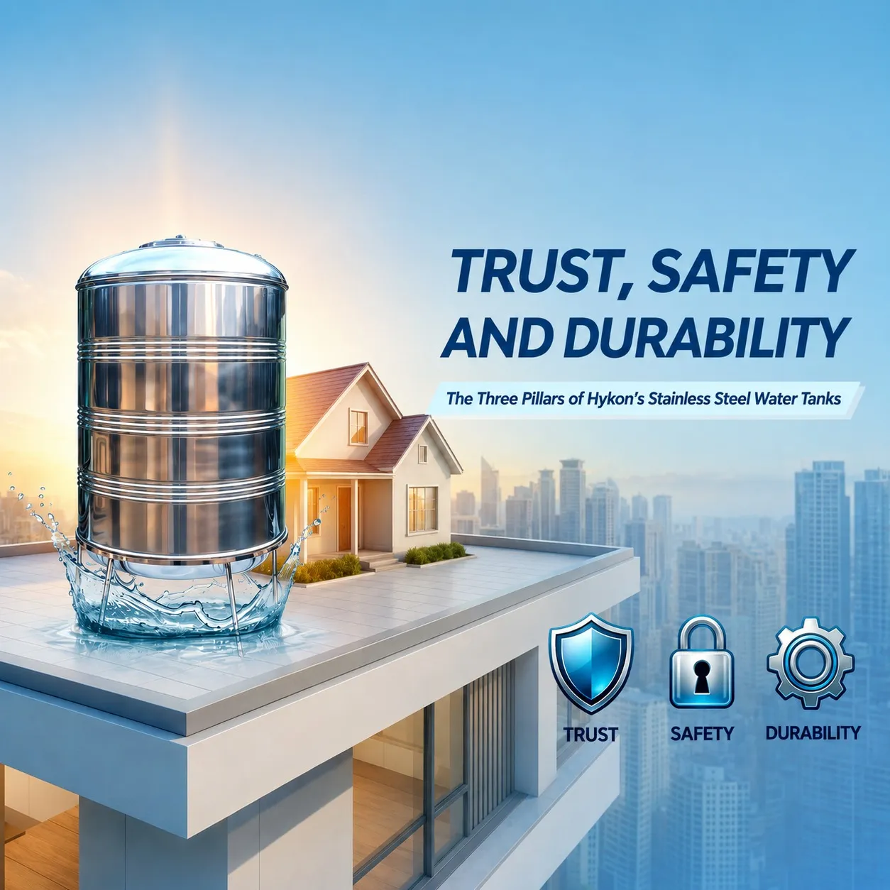 Trust, Safety and Durability – The Three Pillars of Hykon’s Stainless Steel Water Tanks
