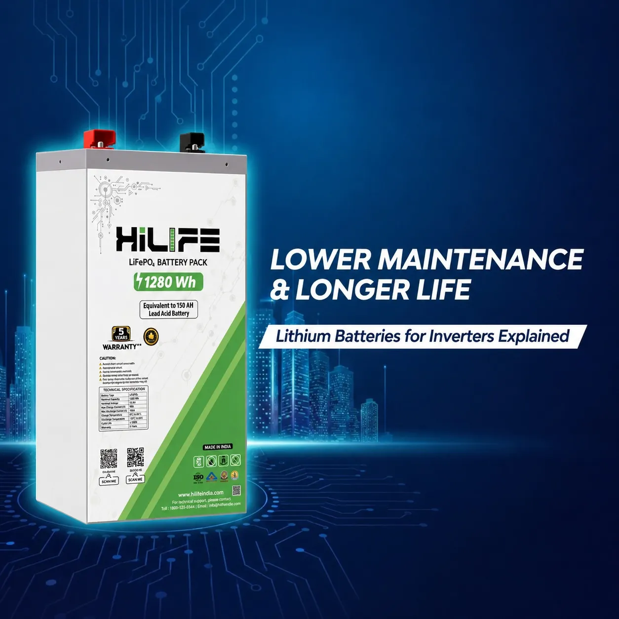 Lithium Battery for Inverter: Lower Maintenance, Longer Life & Higher Savings Explained